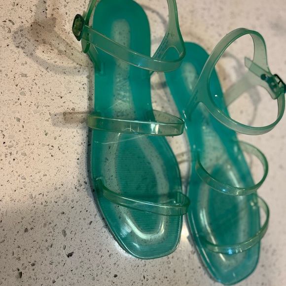 Green Zara Jelly Sandals, sz 40 - Picture 5 of 5